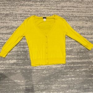 J.Crew Yellow V-Neck Button-Front Women’s Sweater